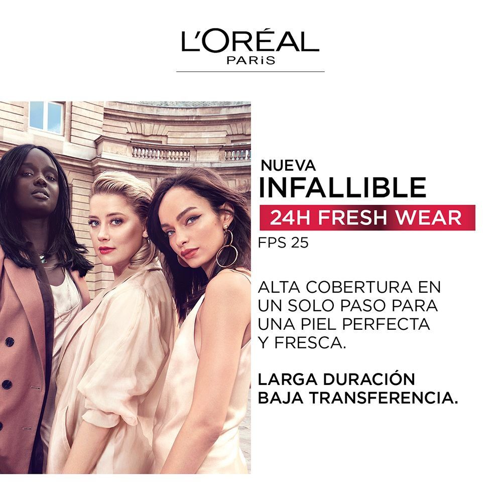 Base de maquillaje Infallible 24h Fresh wear L'Oréal Paris, Tono 235 Miel  Honey