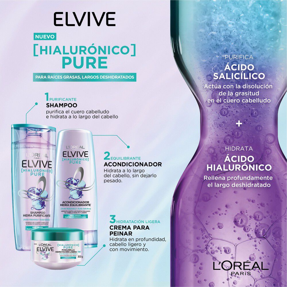 L'Oreal ElVive Hidra (Hialuronico) Shampoo+Acondicionador 680ML(c